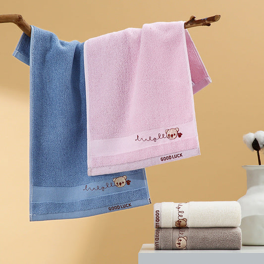 HKM-236499 Pure Cotton Cartoon Kids Towel for Home and Kindergarten - Soft, Embroidered Design, 50x25cm