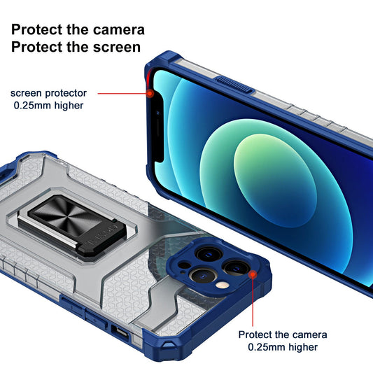 HKM-237331 3D Protective Phone Case with Magnetic Ring for LG, Samsung, Apple, OPPO, vivo, OnePlus, Huawei, Motorola, and Xiaomi