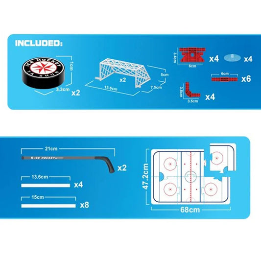 HKM-243411 Indoor Ice Hockey Game Toys Set for Family Parties and Sports Fun, 84.5x49cm, Plastic, Age 6+