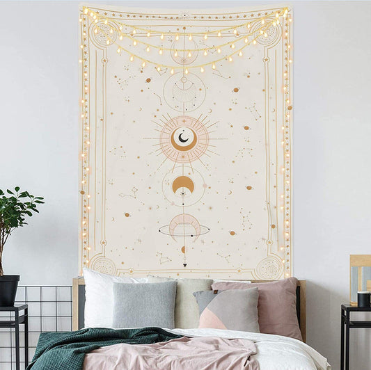 HKM-244819 Black and White 3D Digital Printed Polyester Tapestry for Home and Outdoor Use