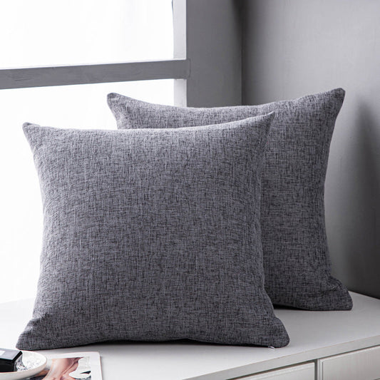 HKM-246419 Solid Color Plain Linen Pillow Cover for Living Room