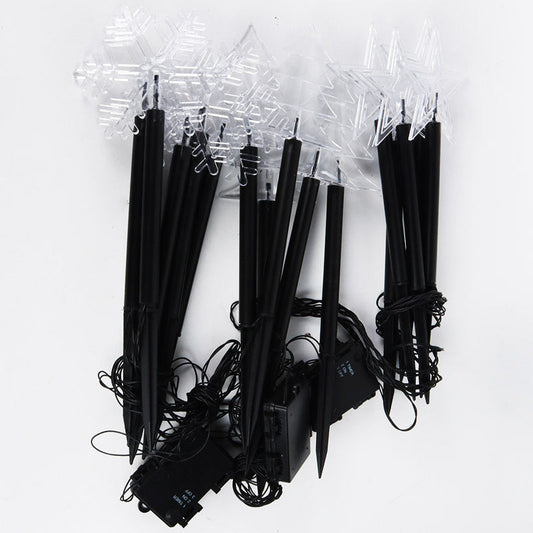 HKM-247891 Solar-Powered Snowflake Garden Lights - Waterproof Outdoor Christmas Decor for Lawn and Yard