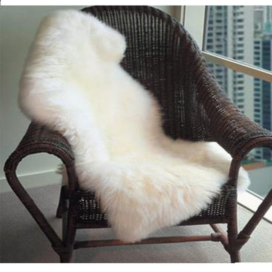 HKM-248339 Zealand Merino Wool Sheepskin Carpet Floor Mat - Solid Color, Various Sizes