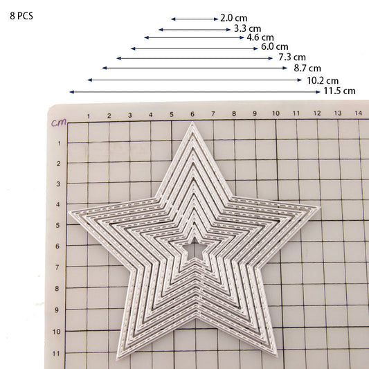 HKM-251411 Precision Carbon Steel Etching Die Set - Pentagram & Love Shapes for Die-Cutting Machines
