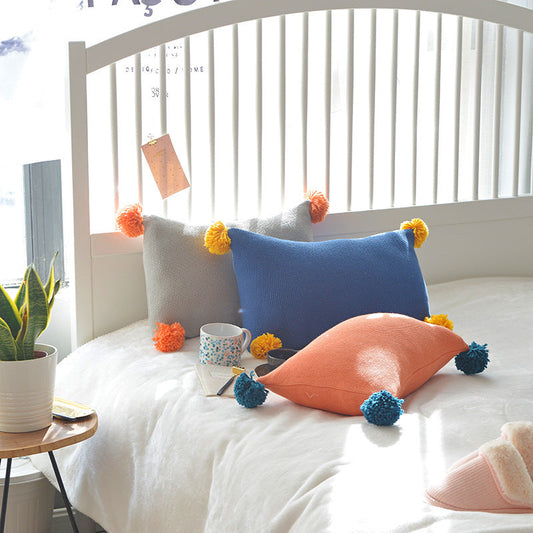 HKM-253011 Cotton Pillowcase for Color Scout Blanket - 50x35cm, Elastic Acrylic Ball