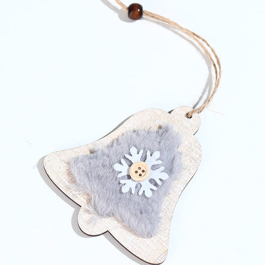 HKM-254803 Wooden Plush Christmas Tree Ornament Pendant Collection
