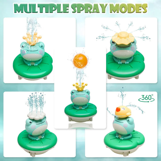 HKM-254995 Electric Rotating Frog Shower Toy for Babies and Toddlers - Fun Bath Water Sprinkler