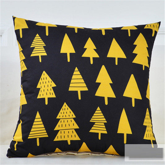 HKM-261331 Geometric Abstract Cotton-Linen Pillowcase for Home and Commercial Spaces