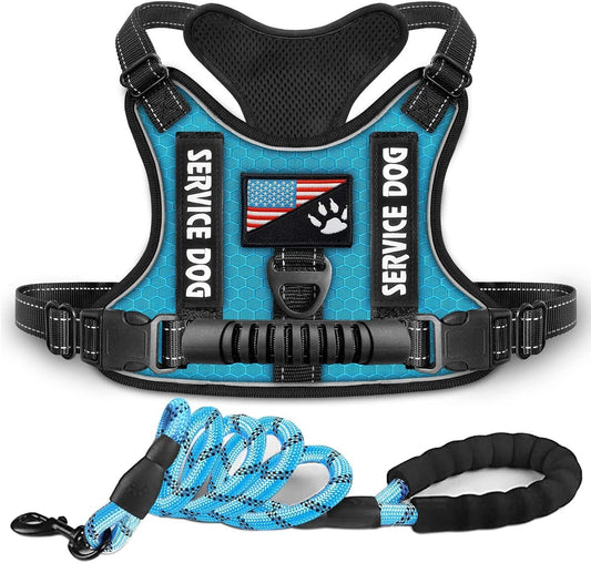 HKM-262291 Reflective Night Vision Shock Absorption Pet Harness with Traction Chest Strap for Dogs