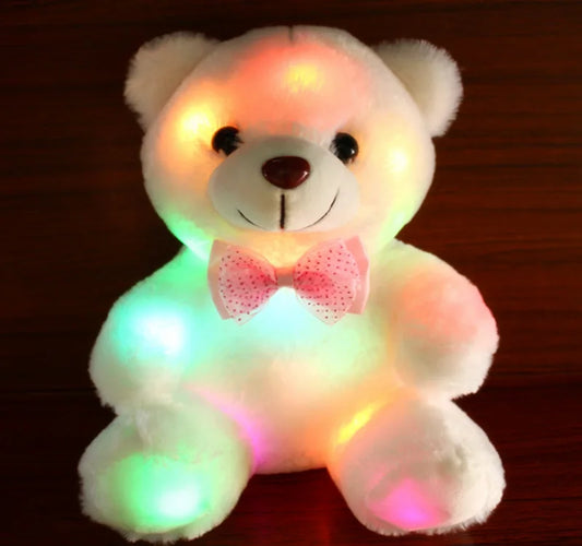 HKM-262931 LED Light-Up Plush Teddy Bear Stuffed Toy - 22cm Glow-in-the-Dark Cuddly Companion for All Ages