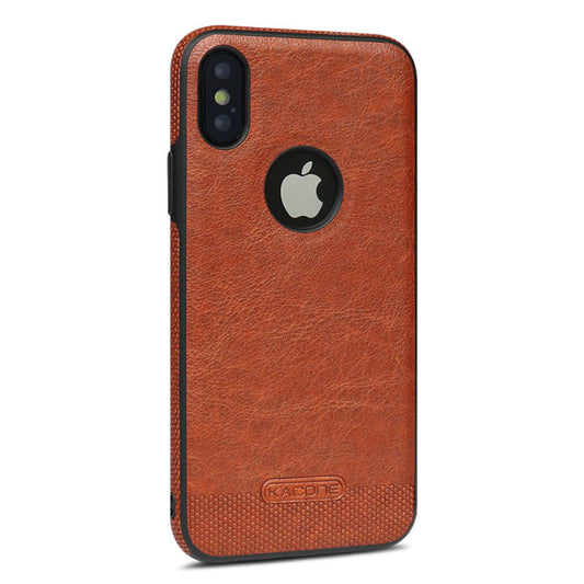 HKM-263187 Leather Mobile Phone Case for Apple Models X, XS, XR, XS Max, 6, 7, 8 Plus, 11 - All Inclusive Protection