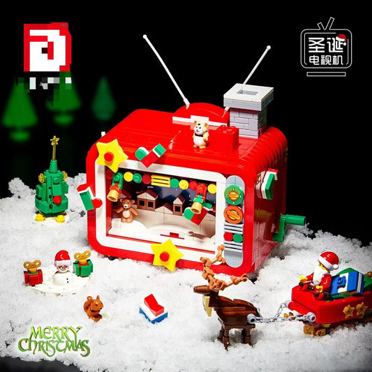 HKM-264083 Christmas TV Train Building Block Set for Kids - Educational Construction Toy for Ages 0-14+