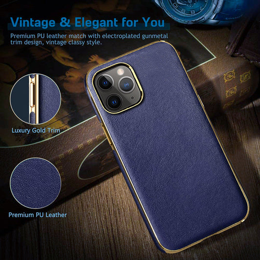 HKM-264339 Electroplating Protective Case for iPhone 12 Pro Mini - Soft PU Leather with Full Body Protection
