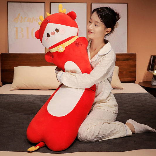 HKM-267667 Removable Washable Plush Dragon Pillow - Birthday Gift, Available in Red, Blue, Pink, 70cm, 1m, 1.2m