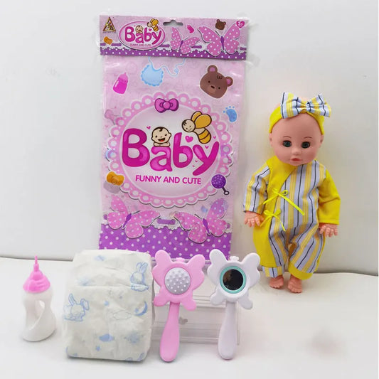 HKM-267795 16 Inch Soft Reborn Doll with Drinking and Crying Function for Ages 2-4, Realistic Baby Toy with Sounds