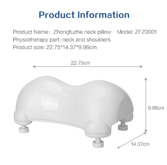 HKM-269523 Cervical Spine Support Physiotherapy Pillow - Adjustable Height, Bone Shape, Single Person Use, White/Black