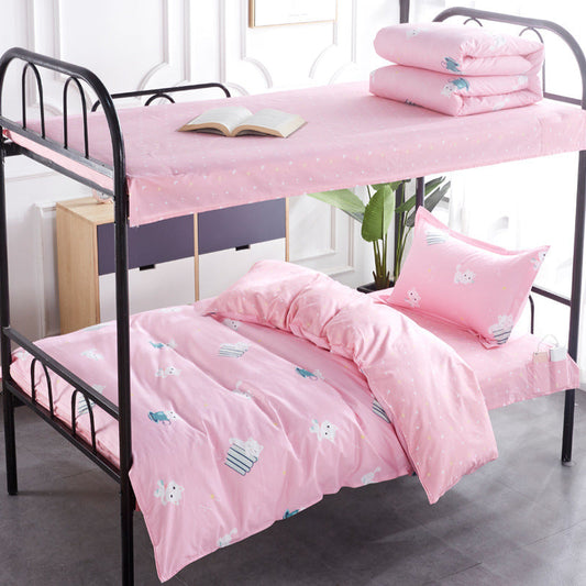 HKM-270163 Cotton Non-Slip Three-Piece Bedding Set for Dormitory - 0.9m, 1.0m, 1.2m Sizes