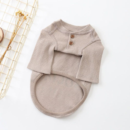 HKM-270611 Casual Cotton Two-Legged Sweater for Pets in Pink and Gray, Multiple Sizes Available