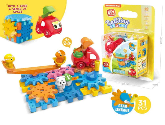 HKM-272787 Educational 31PCS Animal Building Blocks Set for Kids - Modern DIY Construction Bricks Toy