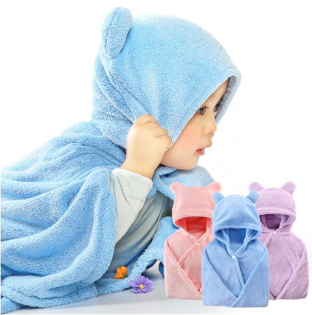 HKM-276179 Cotton Baby Care Hooded Bath Towel - Soft, Safe, and Absorbent for Multifuntional Use