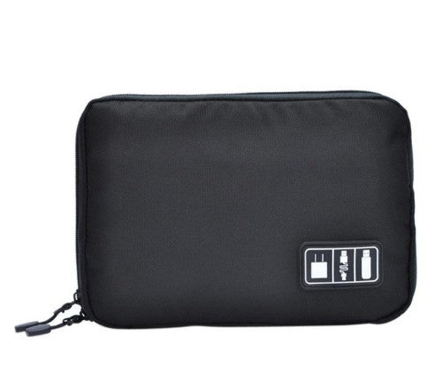 HKM-279251 Digital Storage Bag for Electronics Accessories - Waterproof Organizer with Elastic Loops and Dual Zippers