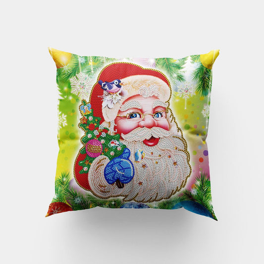 HKM-280275 DIY Christmas Diamond Painting Pillowcase, 30x30cm, Resin Drill Design