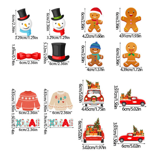 HKM-286931 2 Pack Paper Christmas Banner Garland with Gingerbread Man and Snowman for Holiday Home Decor