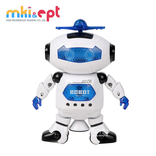 HKM-290067 360-Degree Rotating Electric Dancing Robot Toy with Music and Lights for Kids