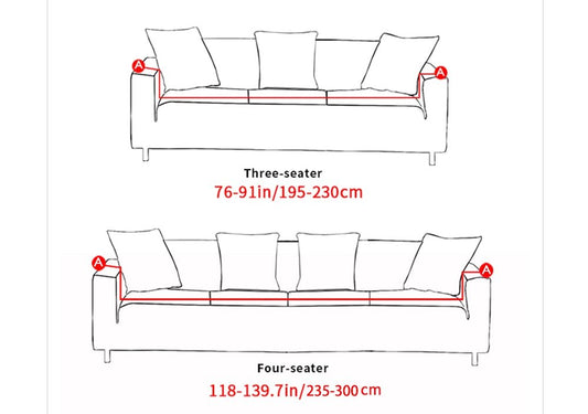 HKM-291795 Sofa Cover with Elastic Fabric for 1-4 Seater - Machine Washable with Non-Slip Design