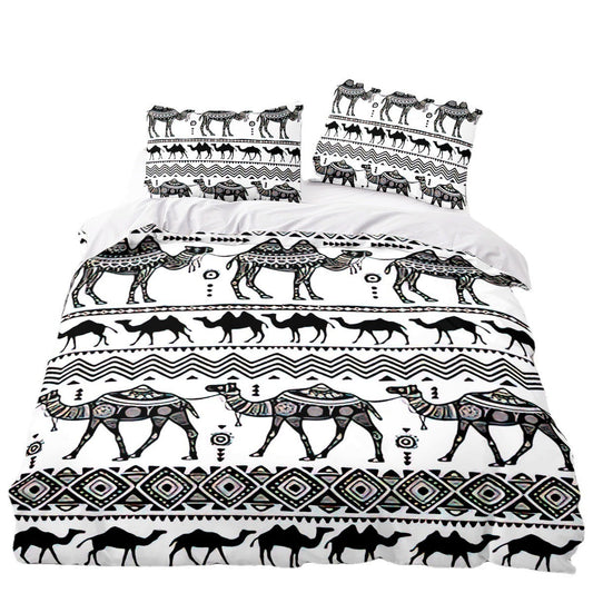 HKM-292883 Elephant Series Striped Quilt Cover Set - Multiple Sizes Available
