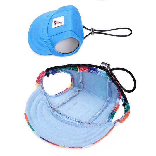 HKM-293587 Dog Baseball Cap for Small to Medium Pets - Polyester Material, Adjustable Fit for Puppies, Cats, and Toy Dogs