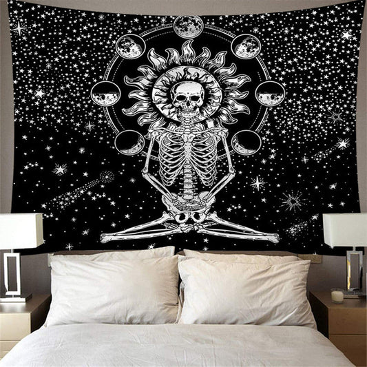 HKM-294035 Skull Tapestry Wall Hanging - Soft Plush Fabric in Various Sizes and Colors