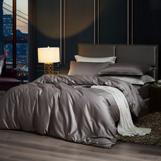 HKM-300115 Pure Cotton Long-staple Cotton Solid Color Bedding Set - 4 Pieces for Beds 1.5-2.0m