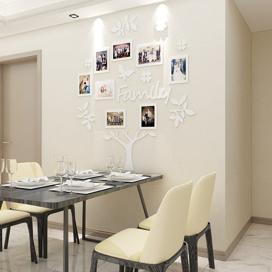 HKM-301395 3D Wall Sticker Photo Frame Tree Design - Acrylic Plant Flowers - Various Sizes Available