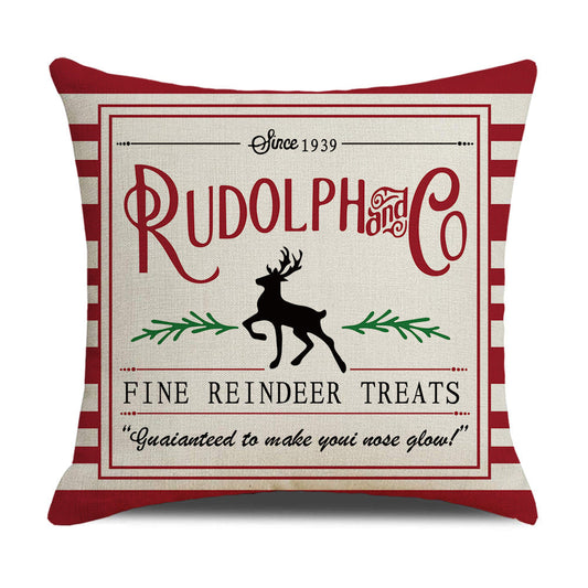 HKM-301843 Red Letter Festival Themed Throw Pillow Cover, 45x45cm Polyester Design