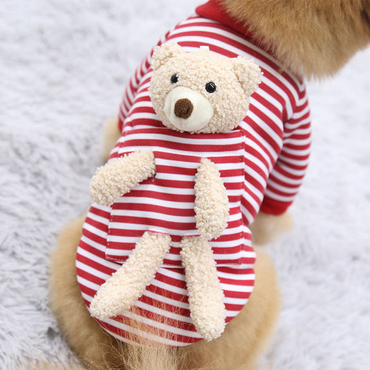 HKM-302867 Cute Cotton Sweater for Small Dogs and Cats with Adorable Teddy Bear Print