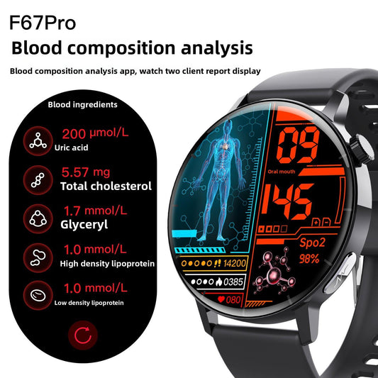 HKM-303123 Smartwatch with Health Monitoring, ECG, Blood Glucose, Body Temperature, Blood Pressure, and Sports Modes