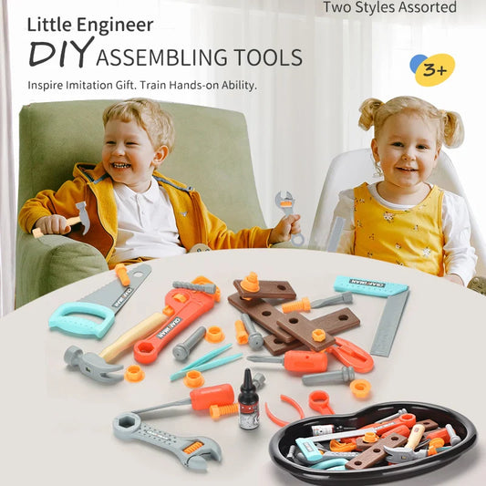 HKM-304019 Educational DIY Tool Box Set for Kids – 17-Piece Pretend Play Mechanic Toys, Ages 3+