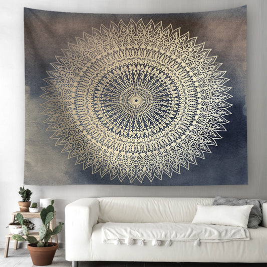 KTX-304467 Mandala Floral Polyester Beach Towel with Digital Sublimation Print