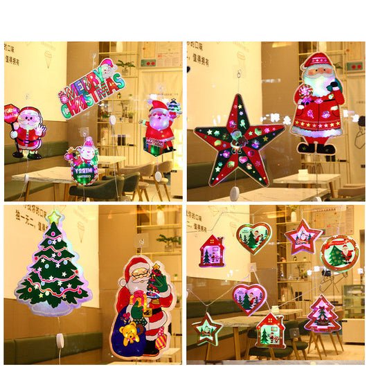 HKM-313107 Five-Pointed Star Snowflake LED Christmas Decoration Lights for Windows and Trees