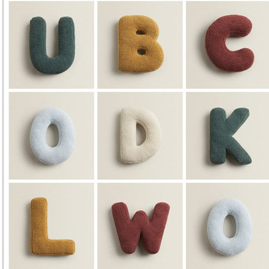 HKM-313107 Plush Alphabet Pillow Cushion for Home Decor and Photography Props