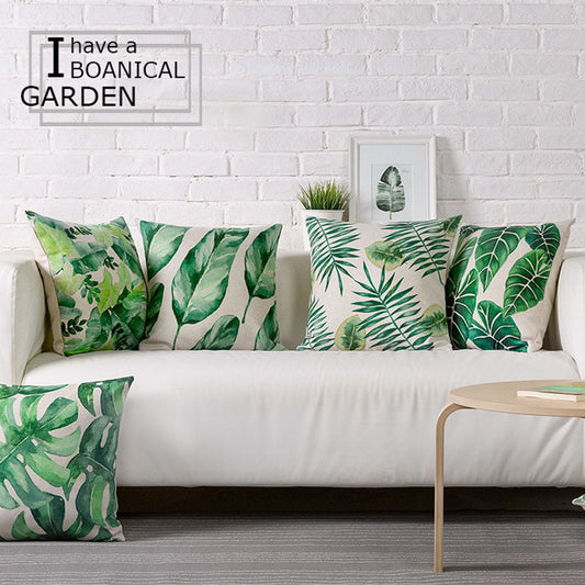 HKM-315347 Cactus Pattern Cushion Cover, 45x45 CM Polyester Decorative Pillow Case for Home and Office