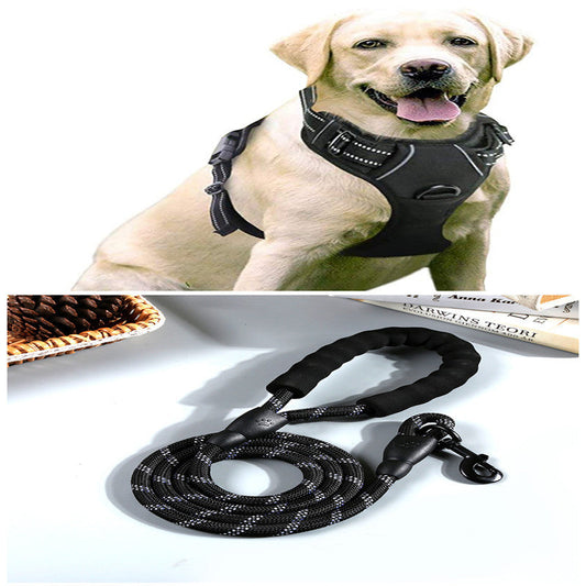 HKM-320083 Large Adjustable Dog Vest Leash - Comfortable Nylon Chest Strap for Dogs in Multiple Colors and Sizes