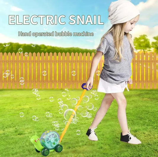 HKM-322707 Snail Trolley Electric Bubble Blower Machine for Kids Outdoor Play