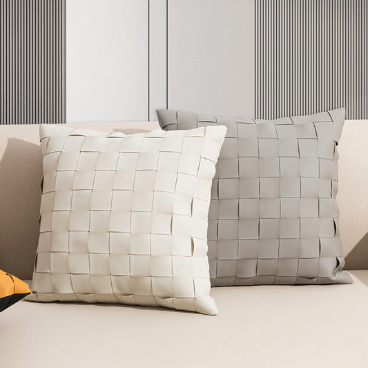 HKM-324243 Nordic Style Geometric Cushion Cover in Solid Colors - 45x45cm, Coreless, PU & PP Cotton