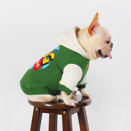 HKM-325843 Cozy Green Pet Clothing for Autumn and Winter - Cotton, Sizes L-4XL
