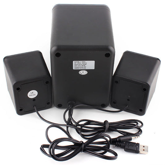 HKM-326547 Mini Colorful LED 2.1 USB Computer Speaker with 3.5mm Jack and Perfect Sound Quality
