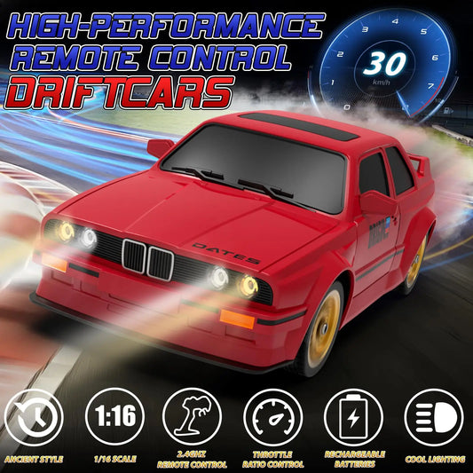 HKM-327443 1:16 Scale RC Drift Car, 4WD Remote Control Vehicle, Indoor/Outdoor Use, Ready-to-Go, 4 Channels