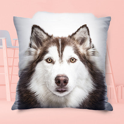 HKM-328595 Custom Funny Husky Pillowcase - 45cm x 45cm Satin Pillow Cover
