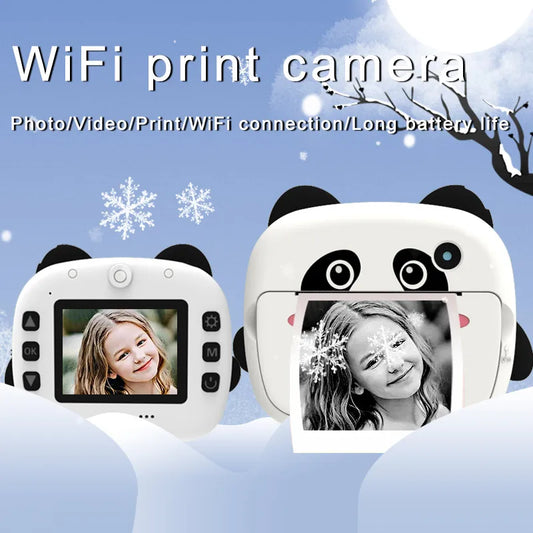 HKM-329363 Panda Instant Thermal Photo Camera with 180° Wide Angle and Recording Function